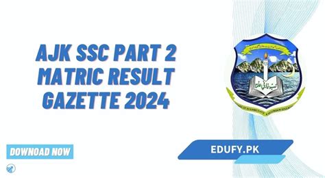 Ajk Bise Ssc Part 2 Matric Result Gazette 2024 10th Class