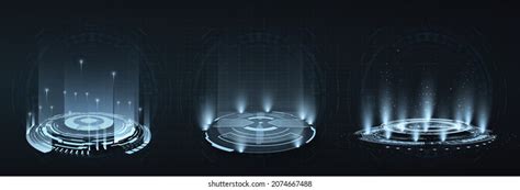 Hud Gui Futuristic Portal Hologram Futuristic Stock Illustration ...