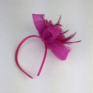 Fuchsia Pink Fascinator On Headband Hot Pink Corsage Cerise Pink Wedding Mother Of The Bride