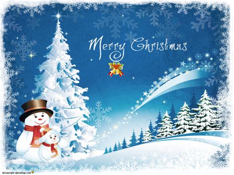 Mega Greeting Cards Merry Christmas Snow Tree