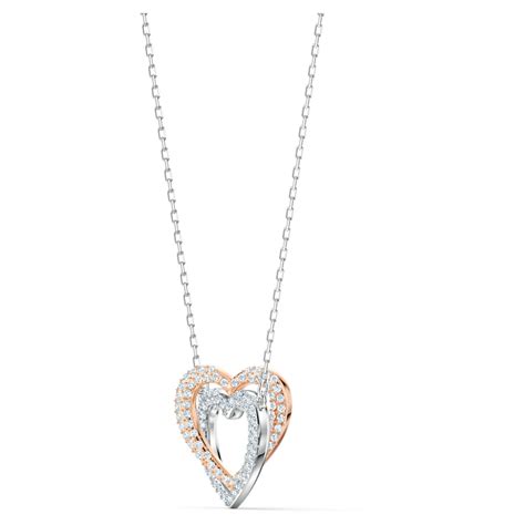 Swarovski Infinity Necklace Heart White Mixed Metal Finish