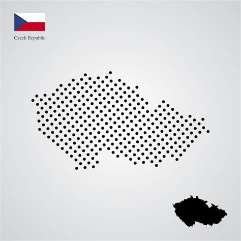 Premium Vector Czech Republic Map Silhouette Halftone Style