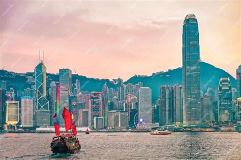 Premium Photo Skyline On Victoria Harbor In Hong Kong View From