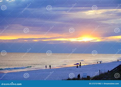 Sun Set In Miramar Destin Beach And The Gulf Of Mexico In Destin