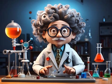 Premium Photo 3D Mad Scientist Or Crazy Professor Character In