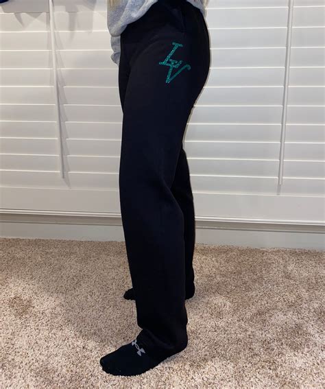 Lv Black Size Small Sweatpants Etsy