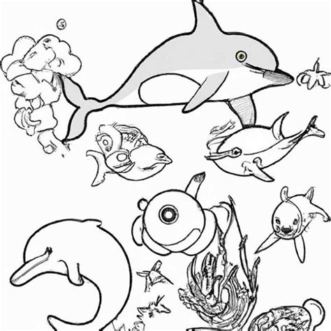 Desenhos De Animais Do Mar - 40+ Desenhos de Animais do Mar para Imprimir e Colorir/Pintar