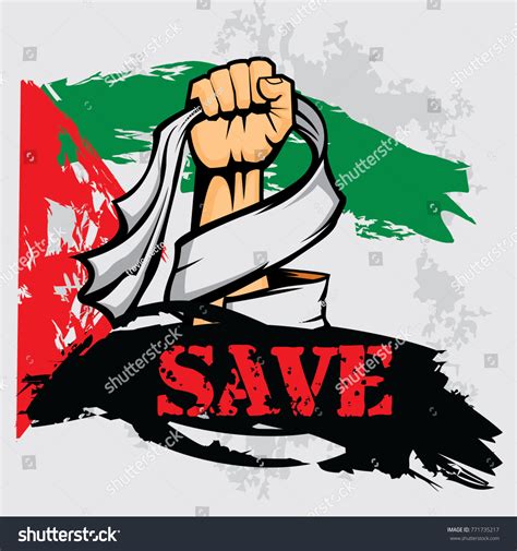 Hand Freedom Symbol Save Palestine Freedom Stock Vector (Royalty Free ...