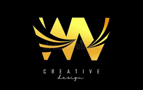 Creative Golden Letters WV W V Logo With Leading Lines And Road Concept