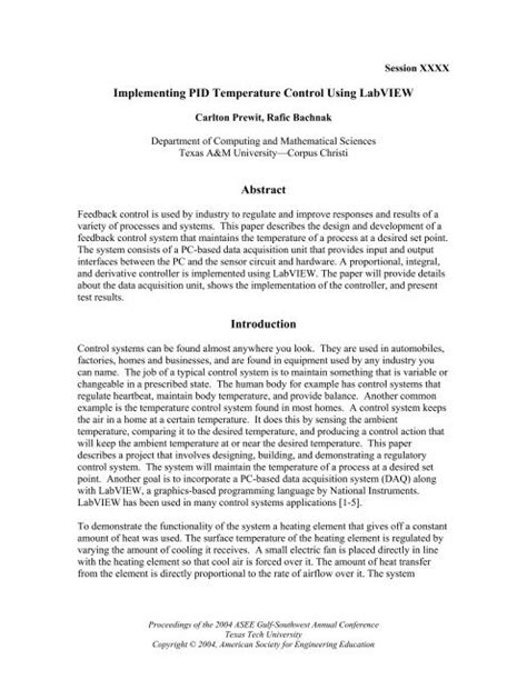 Implementing PID Temperature Control Using LabVIEW