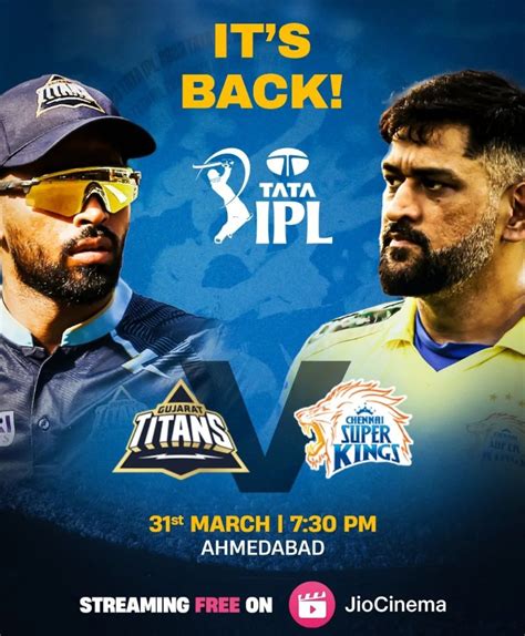 Match 1 Gujarat Titans Vs Chennai Super Kings 2023