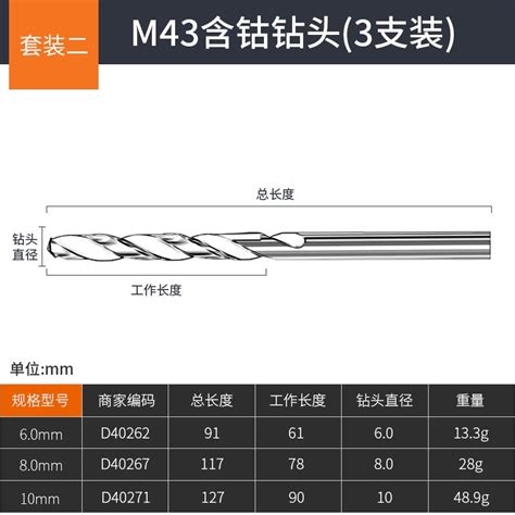 麻花鑽頭m43含鈷轉頭鑽不銹鋼專用打孔鑽金屬鑽鐵合金直柄1 14mm 蝦皮購物