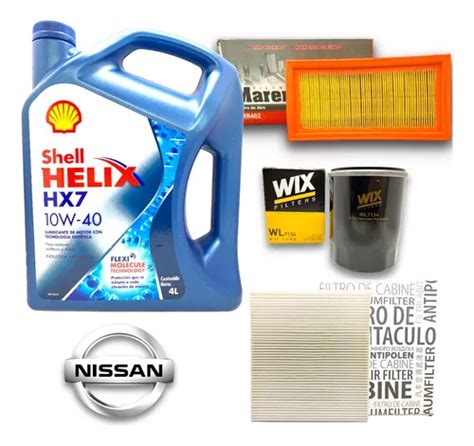 Kit Service Filtros Nissan March Aceite Shell Helix Hx