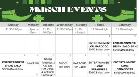 March Events Calendar Maple Ridge Royal Canadian Legion