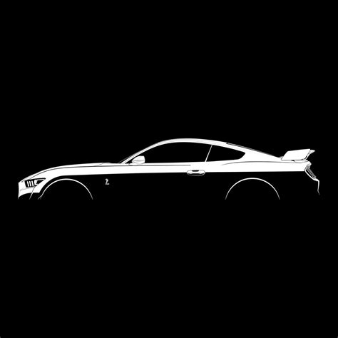 Mustang Shelby GT500 2020 Silhouette Vector File Etsy