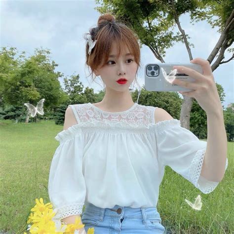 Áo Voan Kiểu Trễ Vai Tay Lỡ Hot Trend Hàn Quốc Đáng Yêu TTSA Shopee Việt Nam