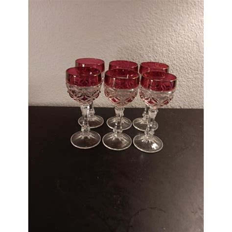 1980s Indiana Glass Kings Crown Thumprint Cordial Goblets Set Of 6 Chairish