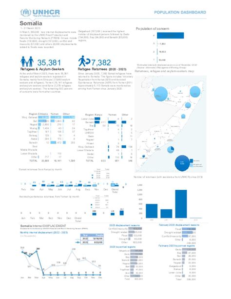 Document UNHCR Somalia Population Dashboard 31 March 2023