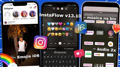 INSTAFLOW v13 10 EMOJI iOS ÁUDIO 2x MÚSICA NA BIO INSTAGRAM