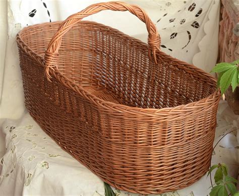 Extra Long Basket With Handle Very Large Wicker Basket Long Etsy