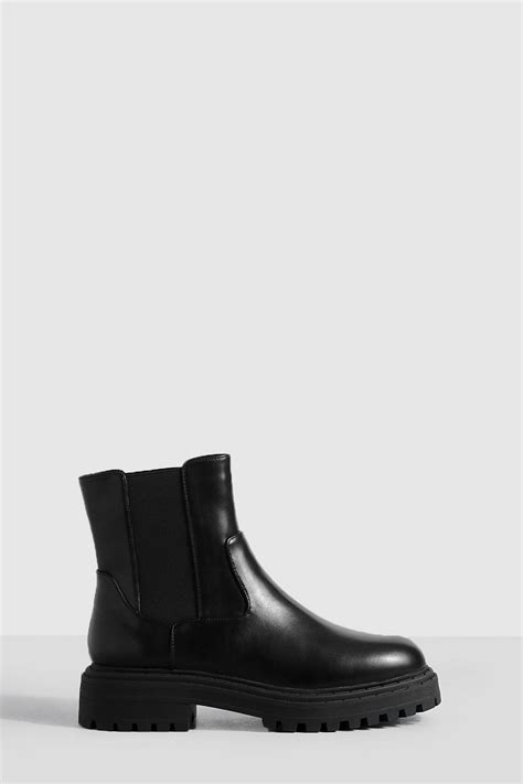 Wide Fit Double Panel Chelsea Boots Boohoo Uk