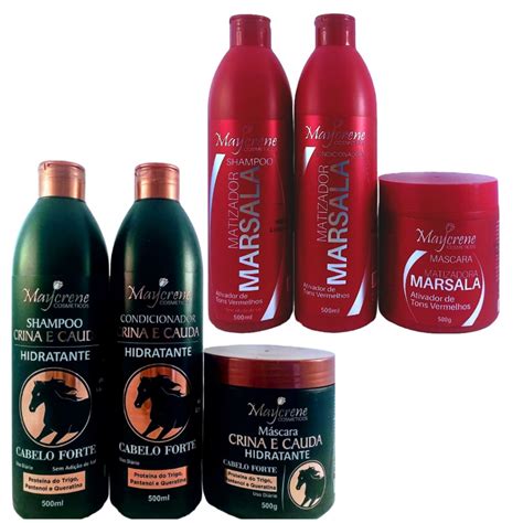 Kit Matizador Marsala Kit Crina E Cauda Maycrene 500ml Shopee Brasil