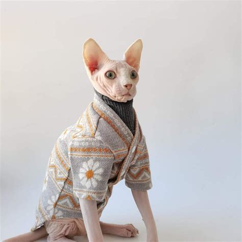 Nelit Sphynx Katzenkleidung Winter Strickjacke Weicher Stoff Warme