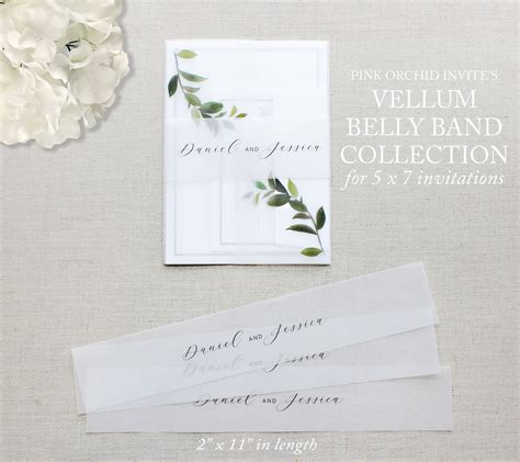 Vellum Belly Band For 5 X 7 Invitations Wedding Invitation Vellum