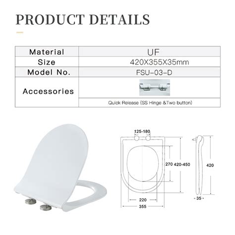 toilet seat cover quick release soft close  shape uf