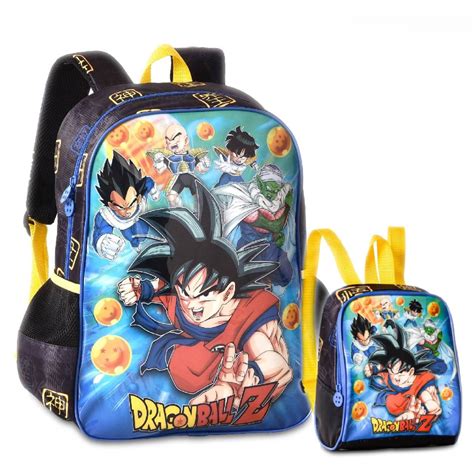 Mochila Dragon Ball Z Goku De Costas Lancheira Infantil Shopee Brasil