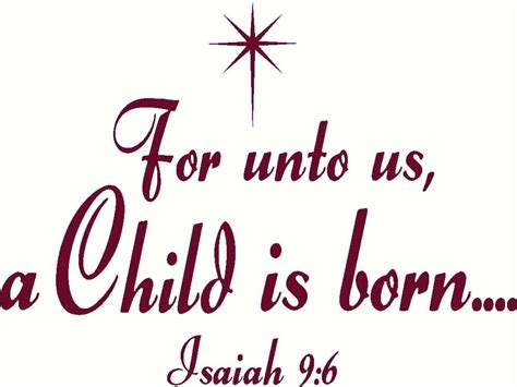 For Unto Us A Child Is Born Wall Lettering In The Shape Of A Christmas