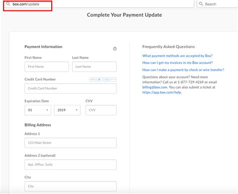 Updating Your Credit Card Information Box Support