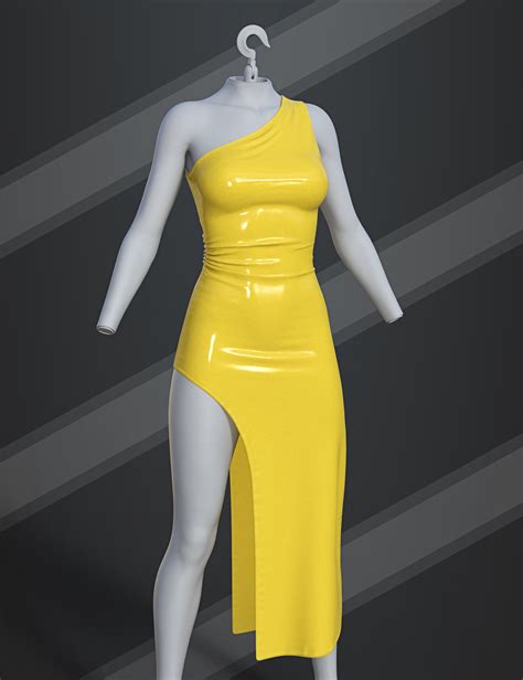 Dforce Su One Shoulder Dress For Genesis 9 8 1 And 8 Female Daz 3d