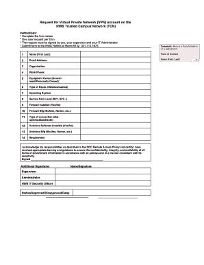 Fillable Online Mdl Nws Noaa VPN Request Form Doc Mdl Nws Noaa Fax