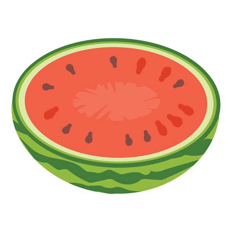 Half Watermelon Icon Cartoon Vector Fruit Slice 14368243 Vector Art At