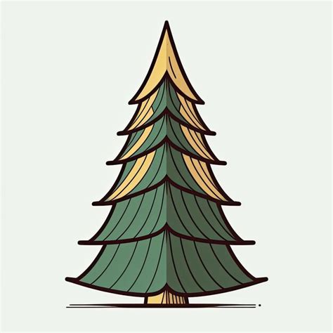 Semplice Disegno Vettoriale Di Un Albero Di Natale Decorato Icona