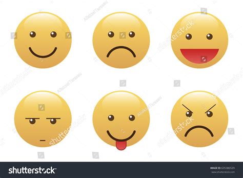 Set Emoticons Icon Pack Emoji Isolated Stock Vector Royalty Free