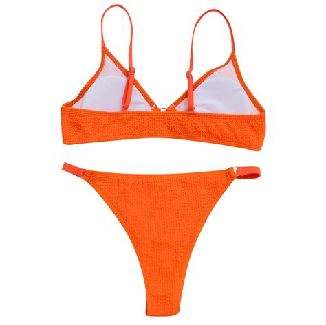 Aayomet Bikinis For Women Bandage Swimwear Beachwear Set Solid And Split Push Swimsuit Bikini Up