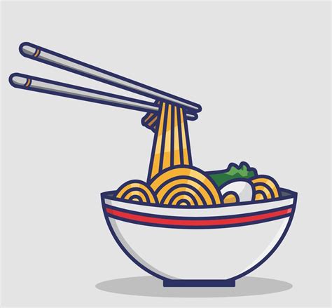 Cute Cartoon Noodles Food And Drink Cartoon Flat Style Icon