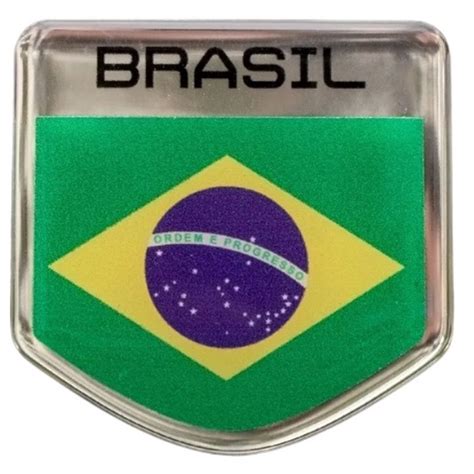 Emblema Bandeira Brasil Brasileira Colante Veiculo Resinada Shopee