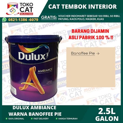 Jual CAT TEMBOK INTERIOR PREMIUM DULUX AMBIANCE WARNA BANOFFEE PIE 2 5