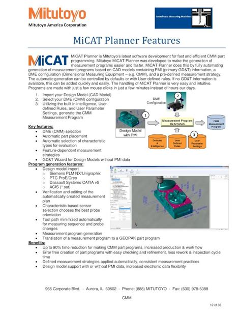 Pdf Mitutoyo America Corporation Micat Planner Features The Micat