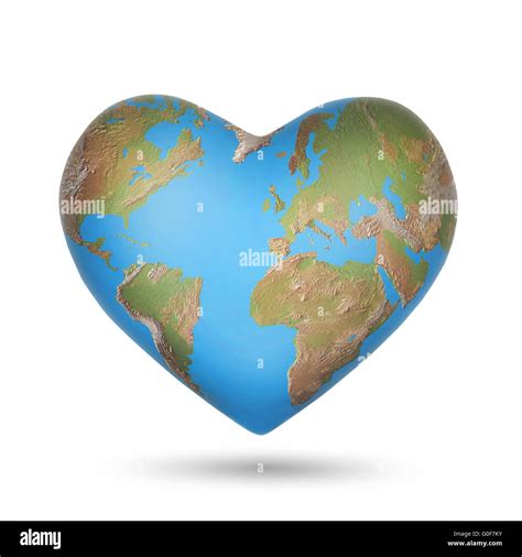 A World Globe In The Shape Of A Heart Stock Photo Alamy