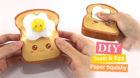 DIY Toast Egg Paper Squishy Tutorial Free Printable Template YouTube