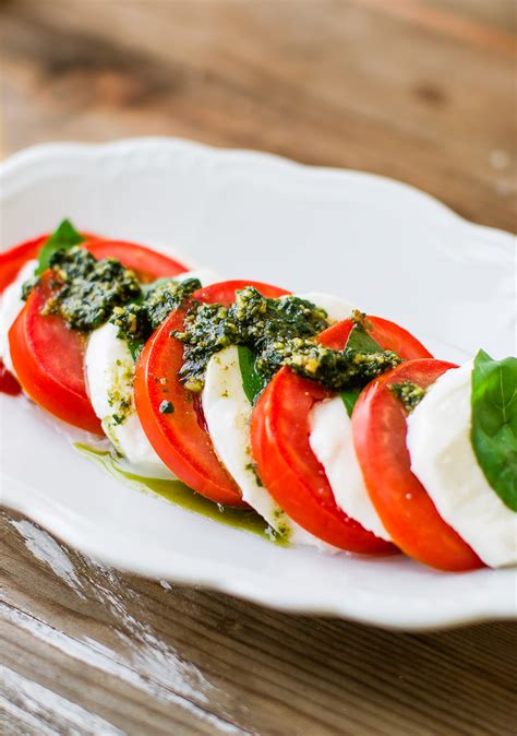 Caprese Salad with Pesto (4 ingredients) - Pretty. Simple. Sweet.