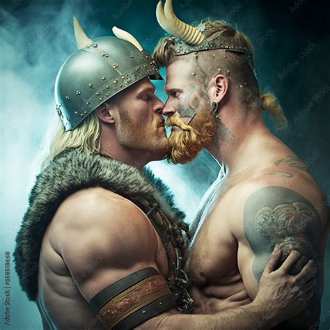 Gay Viking Romance AI Generated Stock Illustration Adobe Stock