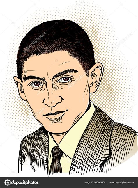 Franz Kafka Retrato Línea Ilustración Arte Era Novelista Judío Bohemio