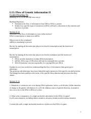 Lesson 14 GRQs Flow Of Genetic Information Part 2 Docx L15 Flow Of