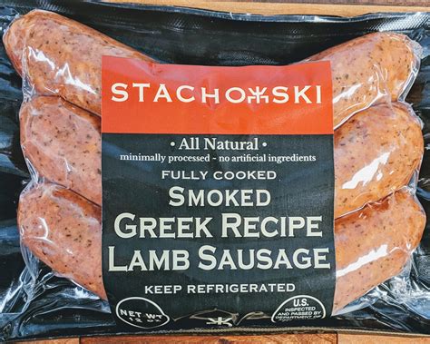 Smoked Greek Lamb Sausage Fully Cooked Stachowski Sausage