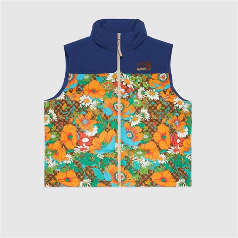 The North Face X Gucci Vest In Floral Print Gucci® Ae